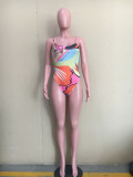 SC Sexy Printed Bodysuit Swimwear+Beach Skirt Sets Without Headscarf ORY-5189