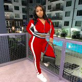 SC Casual Tracksuit Zipper Two Piece Pant Sets FOSF-8072