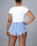 SC Sexy Denim Lace Up Jeans Shorts YD-8376