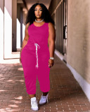SC Casual Solid Sleeveless Drawstring Jumpsuit ARM-8272