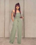SC Solid Strapless Sleeveless Wide Lge Jumpsuits TR-1035
