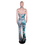 SC Paisely Print Halter Backless Flare Jumpsuit MK-3052