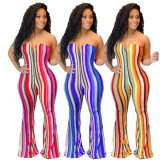 SC Sexy Printed Off Shoulder Flared Jumpsuit XYF-9086