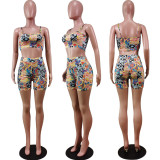 SC Sexy Printed Cami Top And Shorts 2 Piece Suits WY-6787