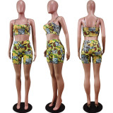 SC Sexy Printed Cami Top And Shorts 2 Piece Suits WY-6787