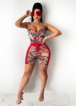 SC Sexy Printed Tube Top And Pants 2 Piece Sets 2021 YMEF-5013