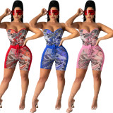 SC Sexy Printed Tube Top And Pants 2 Piece Sets 2021 YMEF-5013