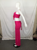 SC Sexy Solid Cami Top Wide Leg Pants 2 Piece Suits QYF-0265