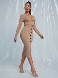 SC Sexy Long Sleeve Top Midi Skirt 2 Piece Sets YNSF-1626