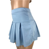 SC Fashion Casual Solid Color Pleated Skirt MEI-9177