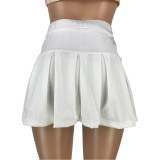 SC Fashion Casual Solid Color Pleated Skirt MEI-9177