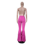 SC Solid Sexy Tassel Long Flared Pants YM-9253