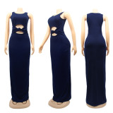 SC Sexy Simple Solid Color Sleeveless Long Dress SFY-151
