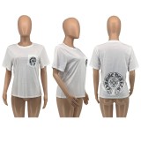 SC Casual Print Short Sleeve O Neck T Shirt GLF-7001