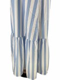 SC Casual Striped Halter Loose Maxi Dress ZNF-9072