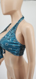 SC Sexy Printed Halter Backless Crop Top WSYF-5860