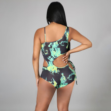Sexy Printed Hollow Out One Piece Swimsuit CTHF-9050