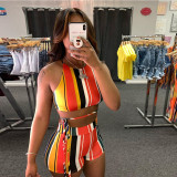 SC Sexy Striped Cami Top And Shorts 2 Piece Sets SMF-8093