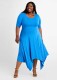 SC Plus Size Solid Irregular Hem Midi Dress WAF-7192