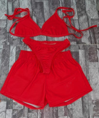 SC Sexy Solid Swimsuit Bikinis 3 Piece Sets LUO-3166