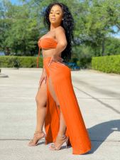 SC Sexy Tube Top And High Split Pants 2 Piece Sets LP-6292