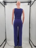 SC Solid Sleeveless Sashes One Piece Jumpsuits HM-6330