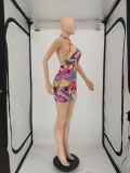 SC Sexy Printed Backless Off Shoulder Club Dress SMF-8095