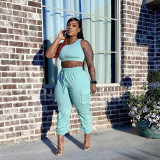 SC Solid Tank Top And Pants Two Piece Sets RUF-8929