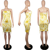 SC Sexy Tie Dye Spaghetti Strap Ruched Mini Dress MIL-218
