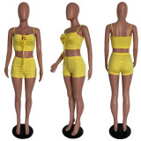 SC Sexy Solid Cami Top And Shorts 2 Piece Sets HMS-5474