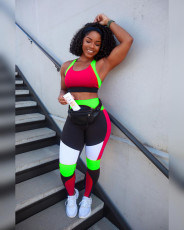 SC Contrast Color Fitness Two Piece Pants Set XYF-9105