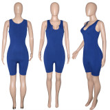 SC Solid Sports Sleeveless One Piece Romper SH-390116