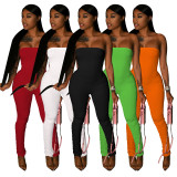 SC Sexy Solid Strapless Tight Tube Jumpsuit IV-8224