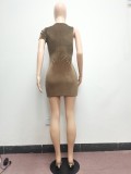 SC Sexy One Sleeve Asymmetry Mini Dress NYF-8069