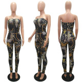 SC Sexy Printed Off Shoulder Strapless 2 Piece Pants Set MAE-2095