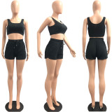 SC Solid Sports Tank Top And Shorts 2 Piece Sets JPF-1043