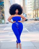 SC Plus Size Fashion Tube Top Jumpsuit YFS-3720