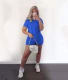 SC Solid Color Casual Lapel Short Sleeve And Shorts Two Piece Sets CYAO-008