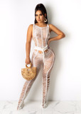 SC Sexy Knitted Beach Hollow Out Sleeveless Jumpsuit TR-1157