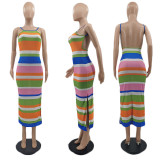 SC Sexy Print Backless Maxi Dress KSN-8093