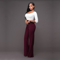 SC Solid Double Breasted High Waist Pants SH-2006-0