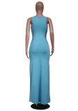 SC Solid Color Simple Fashion Sleeveless Long Dress YS-8810
