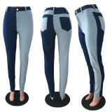 SC Plus Size Denim Patchwork Skinny Jeans LX-6053