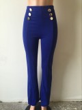 SC Solid Double Breasted High Waist Pants SH-2006-0