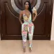 SC Fashion Casual Print Sling jumpsuit (With Belt) WMEF-2068