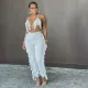 SC Solid Color Casual Bra Tassel Pants Two Piece Sets SH-390131