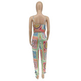 SC Fashion Casual Print Sling jumpsuit (With Belt) WMEF-2068