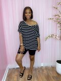 SC Casual Striped T Shirt And Shorts 2 Piece Sets WUM-2526