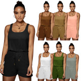 Casual Solid Color Sleeveless Rompers ME-S845