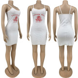 SC Fashion Print Spaghetti Strap Slim Dress FNN-8612
